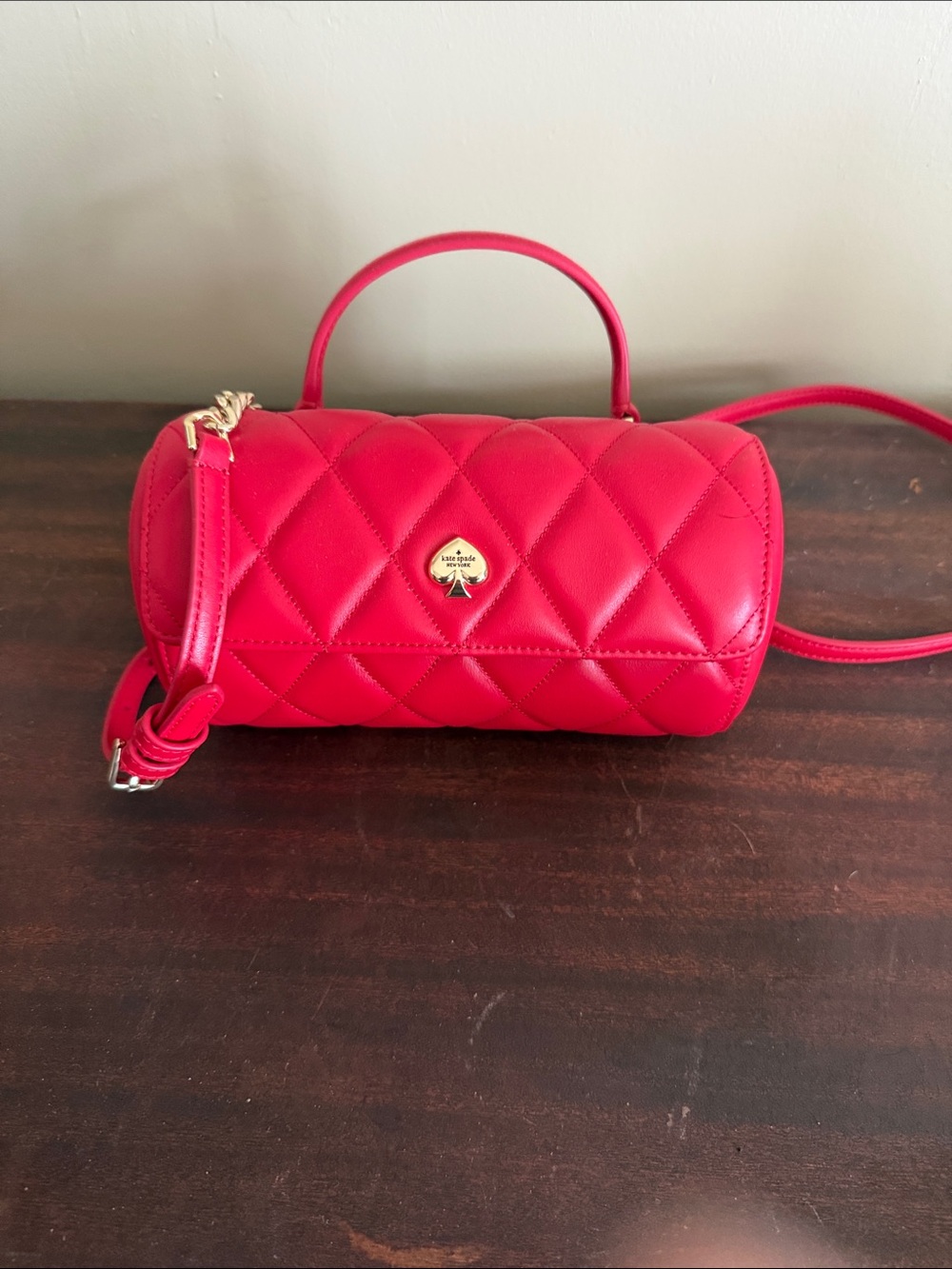 kate spade Quilted Barrel Mini Crossbody in Hot Pink